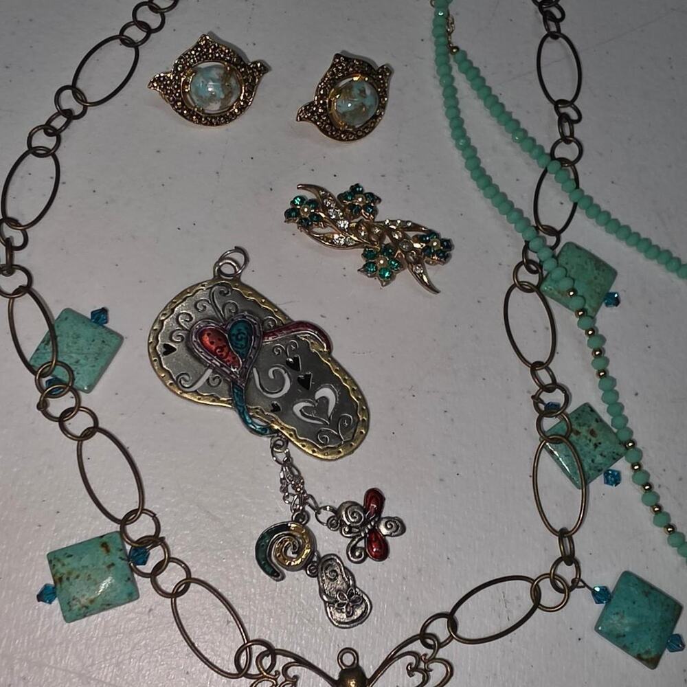 Vintage turquoise jewelry lot